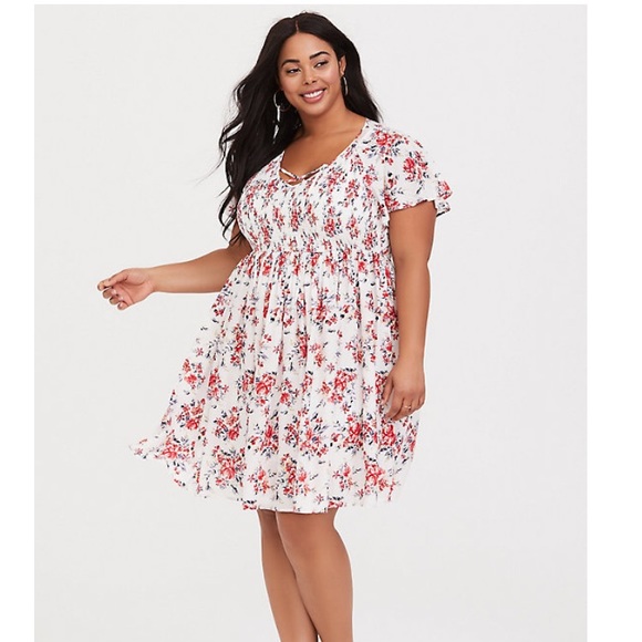 torrid Dresses & Skirts - NEW Torrid Floral Smocked Challis Skater Dress